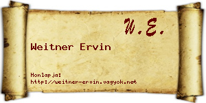 Weitner Ervin névjegykártya